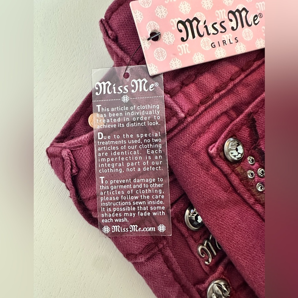 Miss Me Girls Magenta Jeans with Embellishments - Picture 7 of 7